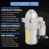 JDMSPEED Starter Motor 12645040 NEW Fits Chevrolet Tahoe 2015 - 2020 FS18N1