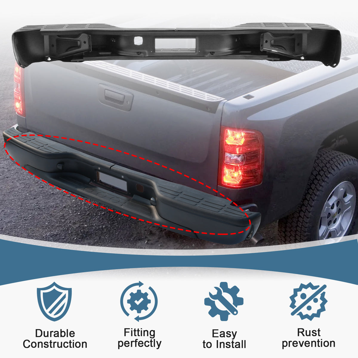 JDMSPEED Rear Bumper For 1999-2007 Chevy Silverado GMC Sierra 1500 199 ...