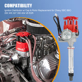 JDMSPEED Ignition Distributor w/ Cap & Rotor for Chevy SBC BBC 283 305 327 454 350 V8 R2R