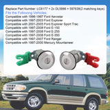 JDMSPEED Ignition Switch Lock Cylinder + 2X Door Lock Cylinder W/2 Logo Keys For Ford