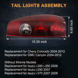 JDMSPEED Left&Right Tail Light Assembly Fit 04-12 Chevy Colorado GMC Canyon GM2801164