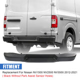 JDMSPEED Steel Rear Step Bumper Assembly Black Fits Nissan 2012-2021 NV1500 NV2500 NV3500