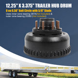 JDMSPEED 10,000# Hub Brake Drum 12-1/4x3-3/8" NEW 10K GD 13G Trailer Axle 9-123 8-415