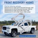 JDMSPEED 2X Fits 2007-2019 Chevrolet Silverado GMC Sierra 1500 Chrome Tow Hooks 84072462