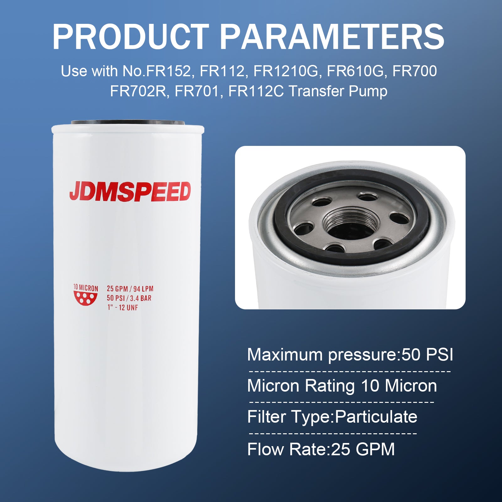 JDMSPEED Fuel Filter Fill-Rite F1810PM0 18 GPM 1-12UN 10 Micron 50PSI ...