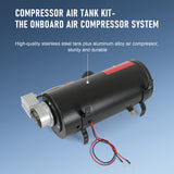 JDMSPEEDNEW AIR HORN AIR COMPRESSOR 12V TRUCK PICKUP ON BOARD W/ 3 LITER TANK 150PSI DC