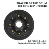 JDMSPEED One 12"X2" Trailer Brake Hub Drum Kit 8 on 6.5" BC Fits 7000 lbs axle - 22004K