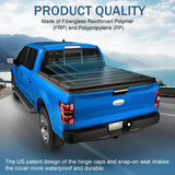 JDMSPEED 6.5FT Tri-Fold Hard Tonneau Cover For 2015-2024 Ford F-150 F150 Long Bed Truck