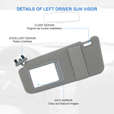 JDMSPEED Sun Visor Sunshade Without Sunroof Gray Drivers Side Fits Toyota Camry 2007-2011