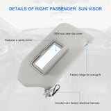JDMSPEED Left & Right Sun Visor For 2013-18 Pathfinder 14-17 Infiniti QX60 W/ Lamp DN