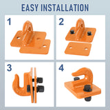 JDMSPEED NEW 2 Set Heavy Duty 3/8" Bolt On Grab Hooks For Loader Tractor Bucket Orange