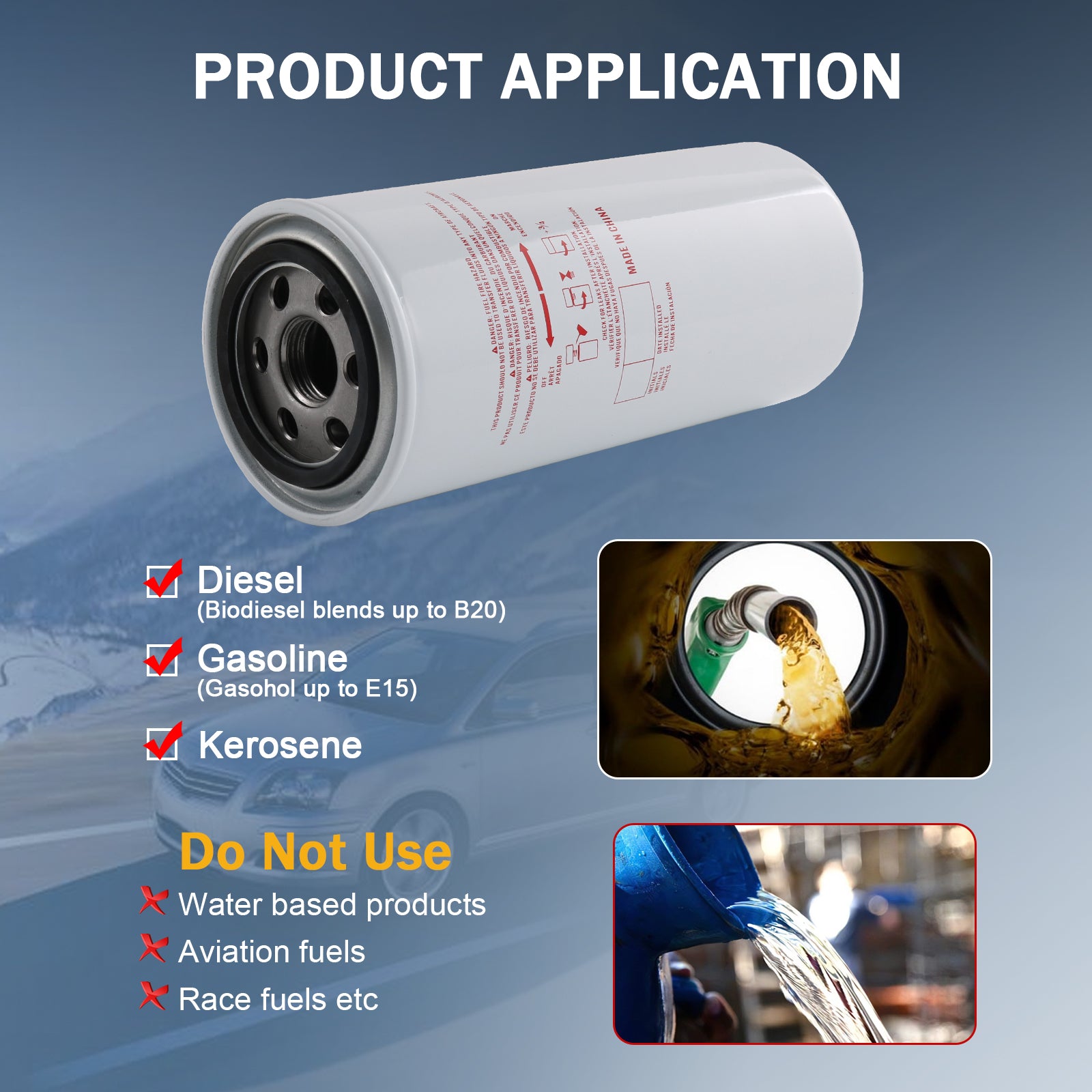 JDMSPEED Fuel Filter Fill-Rite F1810PM0 18 GPM 1-12UN 10 Micron 50PSI ...