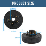 JDMSPEED New Trailer Brake Hub Drum Kit 5 on 4.5" 10" X 2-1/4" Fits 3500 lbs axle -22001K