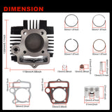 JDMSPEED 52.4mm Big Bore Cylinder W/Gasket Piston Ring Kit Fits 4 Stroke 110cc Engine atv