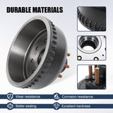 JDMSPEED 10,000# Hub Brake Drum 12-1/4x3-3/8" NEW 10K GD 13G Trailer Axle 9-123 8-415