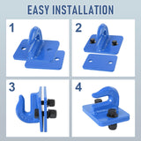 JDMSPEED NEW Blue 2 Set Heavy Duty 3/8" Bolt On Grab Hooks Fits Loader Tractor Bucket
