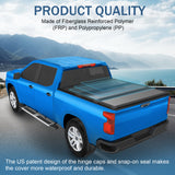JDMSPEED 6FT Tri-Fold Hard Bed Tonneau Cover Fits 2015-2022 Chevy Colorado GMC Canyon