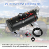 JDMSPEEDNEW AIR HORN AIR COMPRESSOR 12V TRUCK PICKUP ON BOARD W/ 3 LITER TANK 150PSI DC