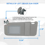 JDMSPEED Sun Visor Sunshade Without Sunroof Gray Drivers Side Fits Toyota Camry 2007-2011