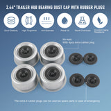 JDMSPEED 4x 2.44" Dexter EZ Lube Rubber Plug Dust Cap Grease Cover Trailer Axle Hub