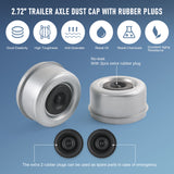 JDMSPEED 2PCS 2.71-2.72 Trailer Axle Dust Cap Cup Grease Cover RV Camper EZ Lube