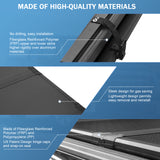 JDMSPEED 6.5FT Tri-Fold Hard Tonneau Cover For 2015-2024 Ford F-150 F150 Long Bed Truck
