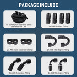 JDMSPEED 8AN Nylon Braided Fuel Line Kit w/ Oil/Gas/Fuel Hose End Fittings Adapters 20FT