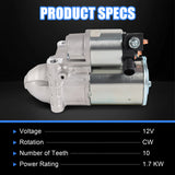 JDMSPEED Starter Motor 12645040 NEW Fits Chevrolet Tahoe 2015 - 2020 FS18N1