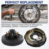 JDMSPEED NEW 12" x 2" Left & Right Electric Brake w/ 8 on 6.5" Bolt Circle Hub Drum Kit