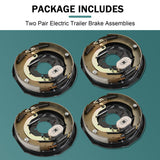 JDMSPEED 2 Pair 12x2 Electric Trailer Brake 12" x 2" Assembly Set 7000 lbs Axle 21005