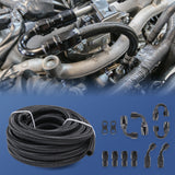 JDMSPEED AN6-6AN 3/8 Fitting Stainless Steel Nylon Braided Oil Fuel Hose Line Kit 20FT