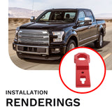 JDMSPEED Red Front Tow Hook Heavy Duty Bumper Towing Hook Kit For Ford F-150 Raptor 2009