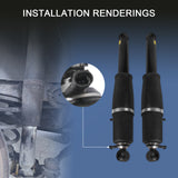 JDMSPEED Rear Left & Right Air Suspension Strut Shocks For Cadillac Escalade 6.0 6.2 5.3