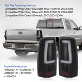 JDMSPEED Smoke Tail Lights LED Turn Signal Brake Lamp For Silverado 2003-2006 Chevy