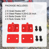 JDMSPEED Pack Of (2) 3/8" Bolt On Grab Hooks For Loader Tractor Bucket Heavy Duty Steel