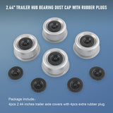 JDMSPEED 4x 2.44" Dexter EZ Lube Rubber Plug Dust Cap Grease Cover Trailer Axle Hub