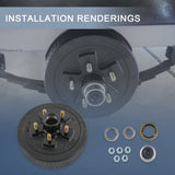 JDMSPEED New Trailer Brake Hub Drum Kit 5 on 4.5" 10" X 2-1/4" Fits 3500 lbs axle -22001K