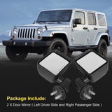 JDMSPEED Left Right Side View Mirror Set NEW For Jeep Wrangler 2018 Wrangler JK 2007-2017