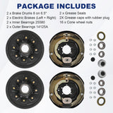 JDMSPEED NEW 12" x 2" Left & Right Electric Brake w/ 8 on 6.5" Bolt Circle Hub Drum Kit