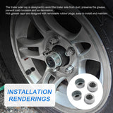 JDMSPEED 4x 2.44" Dexter EZ Lube Rubber Plug Dust Cap Grease Cover Trailer Axle Hub