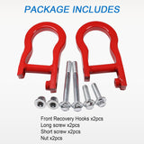 JDMSPEED Pair For 2007-2019 Chevy Silverado GMC Sierra 1500 Red Tow Hooks 84192871
