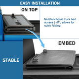 JDMSPEED Low Profile Hard 3 Fold Tri Fold Tonneau Cover 5.7FT For Ram 2019-2025