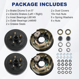 JDMSPEED Left and Right Electric Brake For 5 on 5 Bolt Circle Drum Kits w/ 10" x 2-1/4"