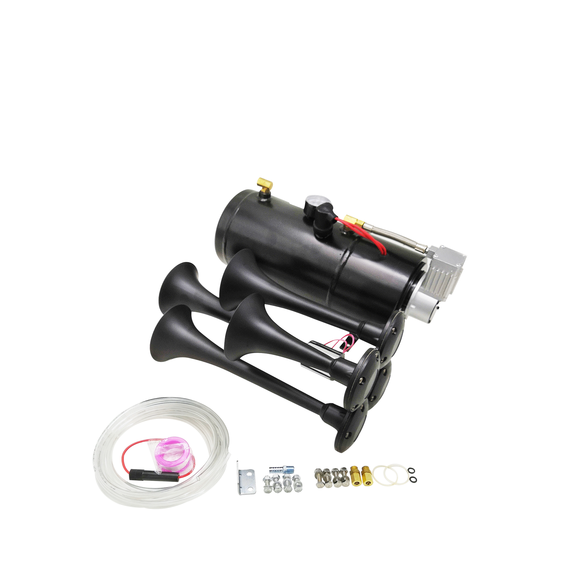 JDMSPEED 150DB 4 Trumpet Air Train Horn 150 PSI Air Compressor Kit