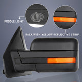 JDMSPEED L+R Power Heated Puddle LED Signal Towing Mirrors For 2007-2014 Ford F-150