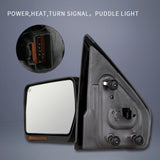 JDMSPEED L+R Power Heated Puddle LED Signal Towing Mirrors For 2007-2014 Ford F-150