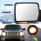 JDMSPEED L+R Power Heated Puddle LED Signal Towing Mirrors For 2007-2014 Ford F-150