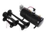 JDMSPEED 150DB 4 Trumpet Air Train Horn 150 PSI Air Compressor Kit For Car Truck 12V
