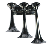 JDMSPEED CHROME LOUD 152DB 3 TRIPLE TRUMPET TRAIN AIR HORN METAL TRUCK/BOAT 12V or 24V