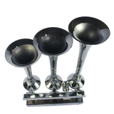 JDMSPEED CHROME LOUD 152DB 3 TRIPLE TRUMPET TRAIN AIR HORN METAL TRUCK/BOAT 12V or 24V